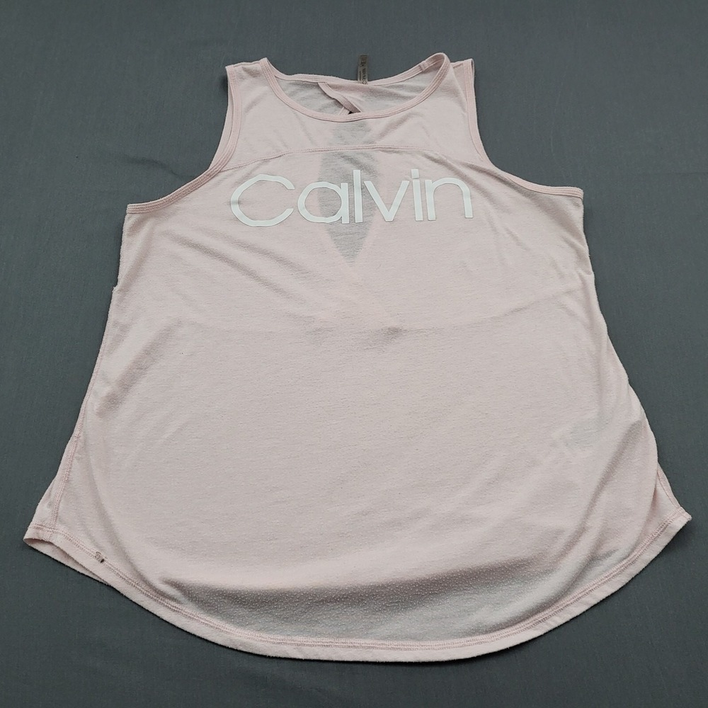 Calvin Klein Performance Womens Pink Logo‎ Keyhole Back Tank Top Size M